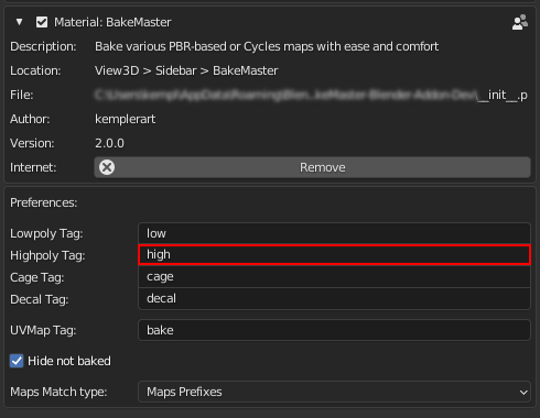 Highpoly Tag