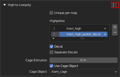 High to Lowpoly Preset