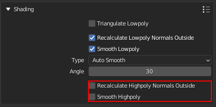 Highpoly smoothing settings