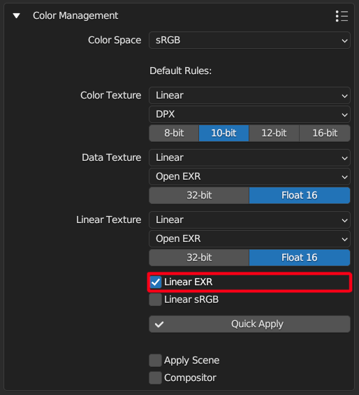 Linear EXR