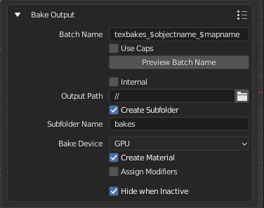 Bake Output