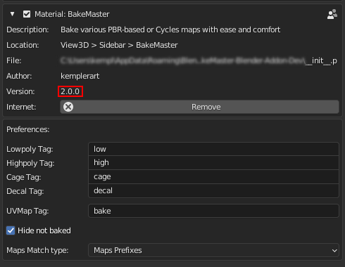 Addon Version