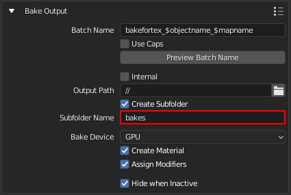 Subfolder name
