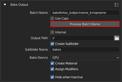 Preview the batch name